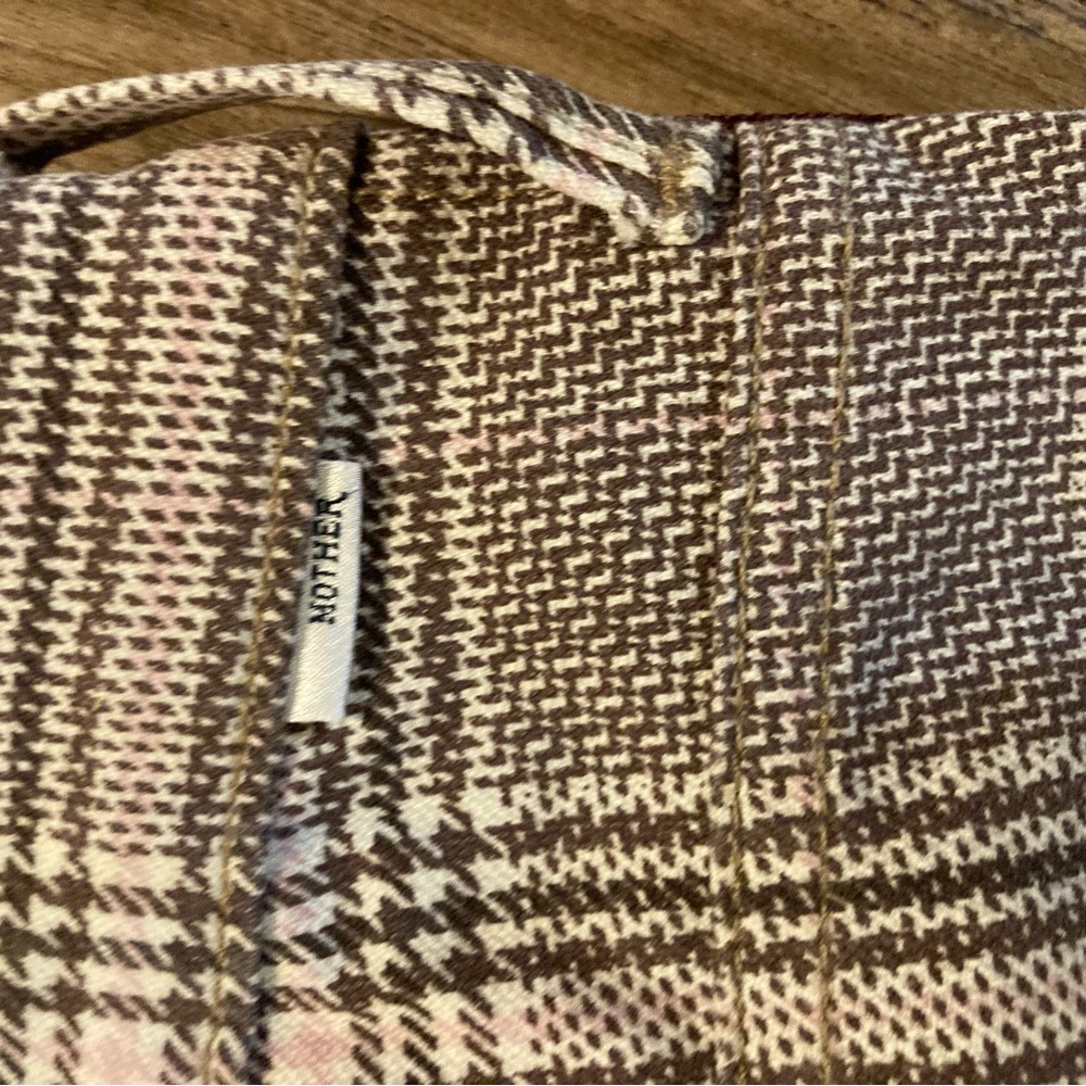 EUC MOTHER The Insider Plaid Jeans with Orange & Plum Side Stripes Size 27 - Picture 14 of 16